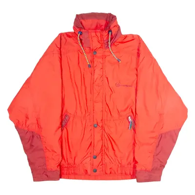 SERGIO TACCHINI Insulated Mens Jacket Red 90s Hooded Colourblock L