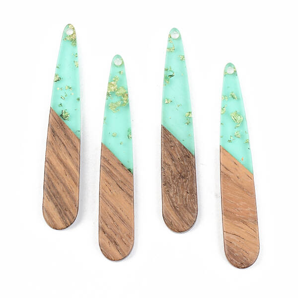 Transparent Resin & Walnut Wood Pendants
