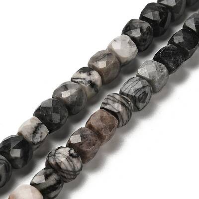 Natural Black Netstone Beads Strands