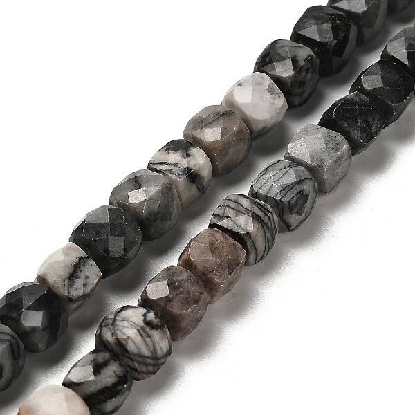 Natural Black Netstone Beads Strands