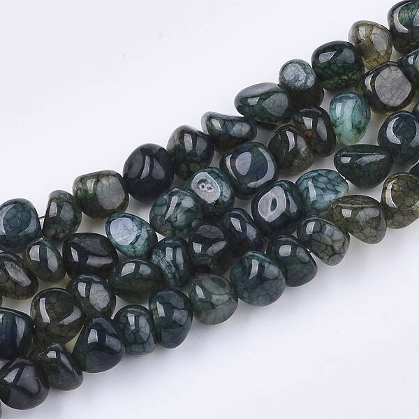 Natural Dragon Veins Agate Beads Strands