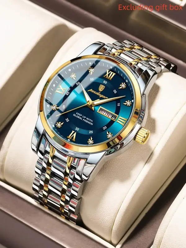 Men's Casual Business Round Dial Analog Quartz Watch, Fashion Watch for Party, Daily Clothing Decor, Trendy All-match Watch f...