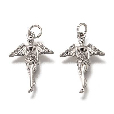 Brass Micro Pave Clear Cubic Zirconia Pendants