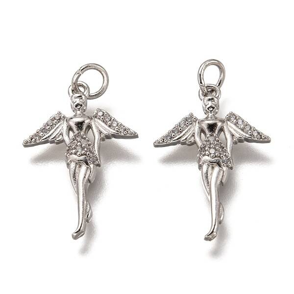Brass Micro Pave Clear Cubic Zirconia Pendants