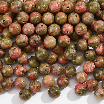Natural Unakite Round Beads Strands