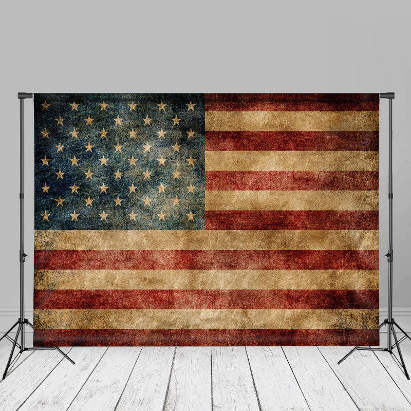Retro US Flag American Independence Day Backdrop - Aperturee