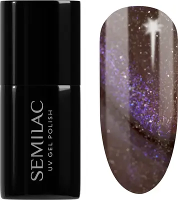 Semilac UV Hybrid Galaxy Flash UV/LED Lamp Gel Nail Polish Color 827 AI Brown 7ml