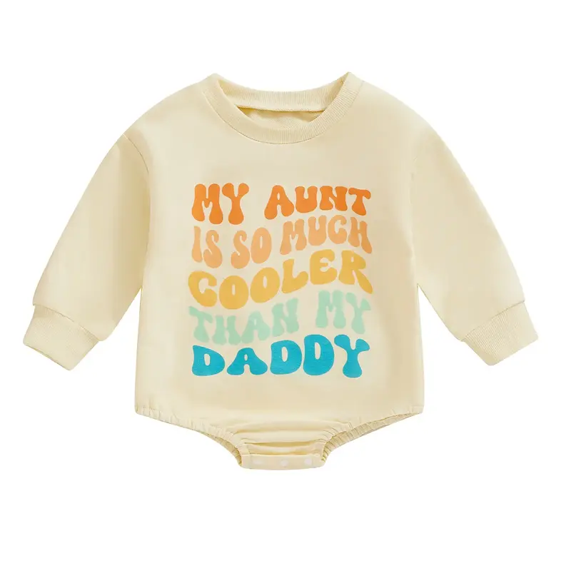 Aunt Baby Clothes My Aunt Is Cooler Than My Dad Romper Bodysuit Shirts Fall Infant Baby Boy Girl Outfit