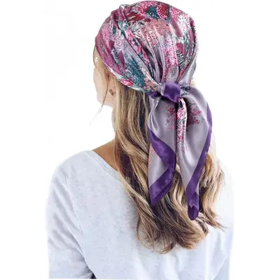 35'' Satin Large Square Head Scarf Silk Feeling Neck Scarves Hair Sleeping Wrap Lightweight Headscarf for Women