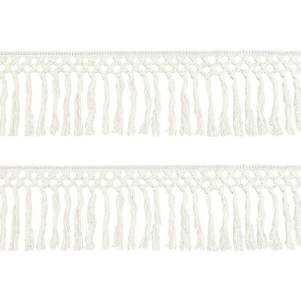 BENECREAT 3.66m x 14cm Wide Cotton Tassel Fringe Trim
