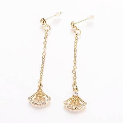 Brass Cubic Zirconia Stud Earrings