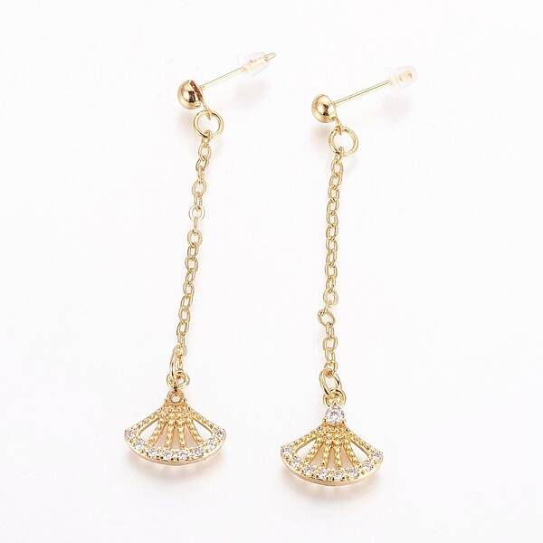 Brass Cubic Zirconia Stud Earrings