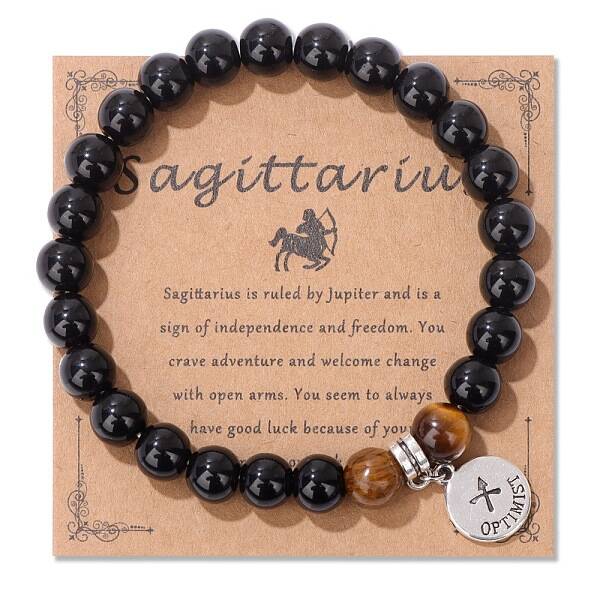 Natural Tiger Eye & Agate Beaded Stretch Bracelets