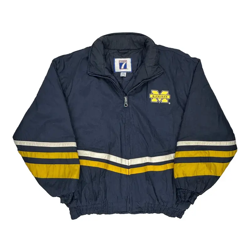 Michigan Logo 7 College Jacket - 2XL Navy Nylon