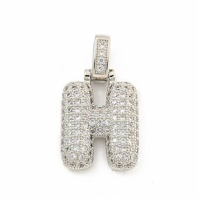 Brass Micro Pave Clear Cubic Zirconia Pendants