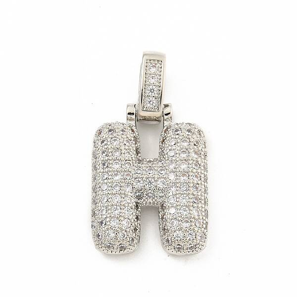 Brass Micro Pave Clear Cubic Zirconia Pendants