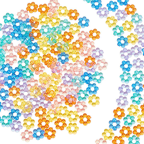 180Pcs 6 Colors Transparent Acrylic Bead Frames