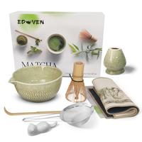 Matcha kit Set, 8-Piece Ceremony Matcha Set with Powder Sifter, Matcha Bowl, Whisk Holder, Bamboo Whisk, Scoop, Instruction B...
