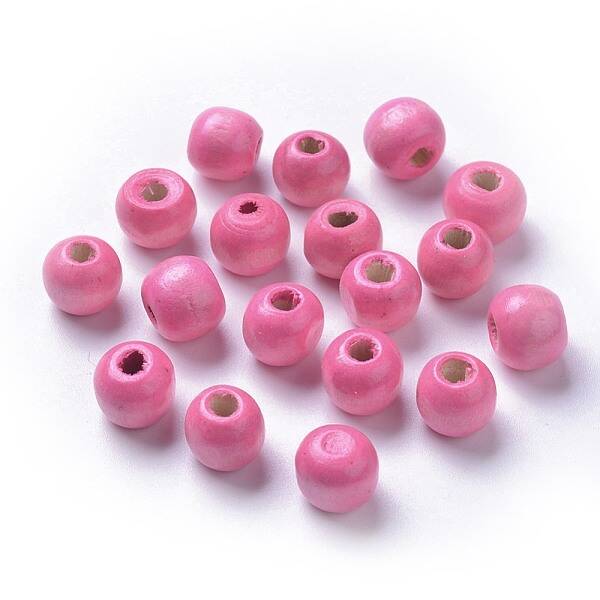Dyed Natural Wood Beads