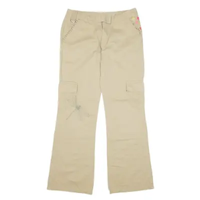 OLD NAVY Cargo Y2K Trousers Beige Regular Bootcut Girls W26 L29