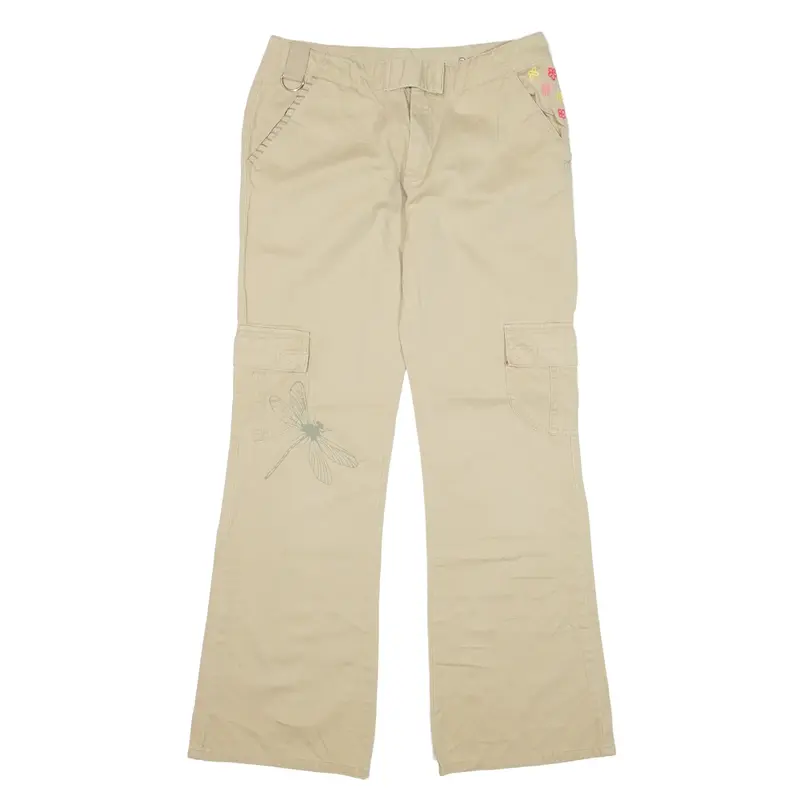 OLD NAVY Cargo Y2K Trousers Beige Regular Bootcut Girls W26 L29
