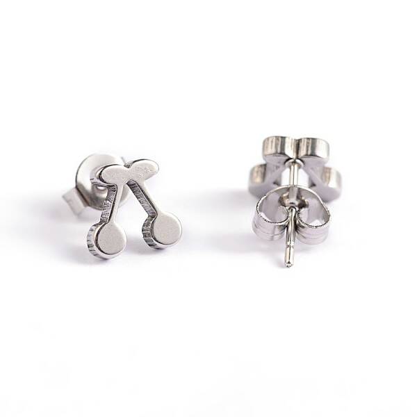 Tarnish Resistant Cherry 304 Stainless Steel Ear Studs