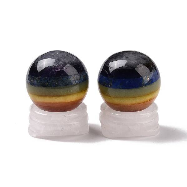 Chakra Round Natural Gemstone Display Decorations
