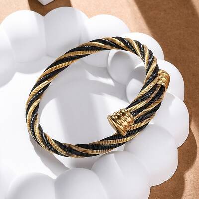 304 Stainless Steel Torque Bangles for Women