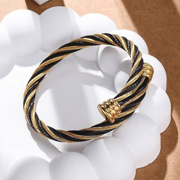 304 Stainless Steel Torque Bangles for Women