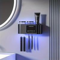 Father's Day Gifts, Wall Mounted Toothbrush Holder, 1 Count Rechargeable Smart Drying & Cleaning Toothbrush Holder with 2 Co...