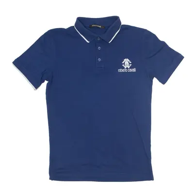 ROBERTO CAVALLI Polo Shirt Blue Short Sleeve Mens S
