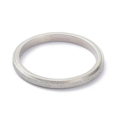 Non-Tarnish 2mm Matte Plain Dome Finger Ring for Girl Women