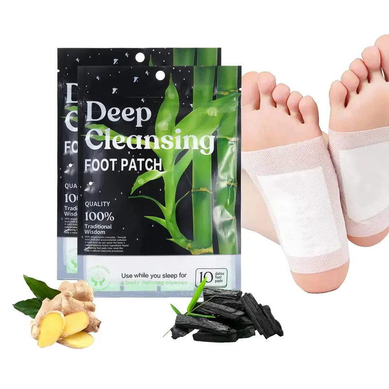 Detox Foot Pads,Good Night,Cleansing,StressRelief,Pain Relief Variants with Bamboo Vinegar,Bamboo Charcoal,Ginger & Mugwort,S...