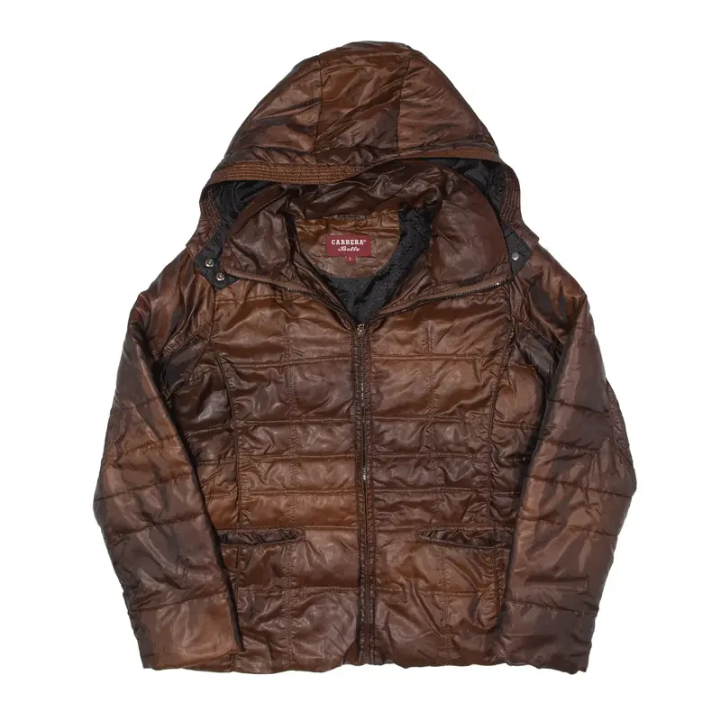 CARRERA BELLE Puffer Jacket Brown 90s Womens L