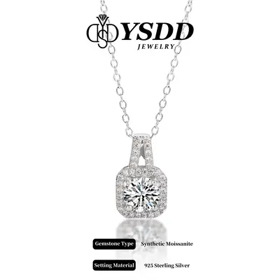 ă#20 CLASSICă1-3Carat Synthetic Moissanite Necklace in 925 Sterling Silver