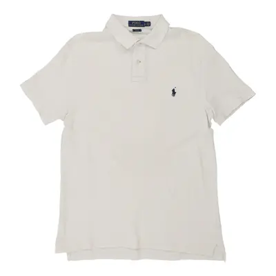 Polo Ralph Lauren Slim Fit Polo Shirt - Large White Cotton