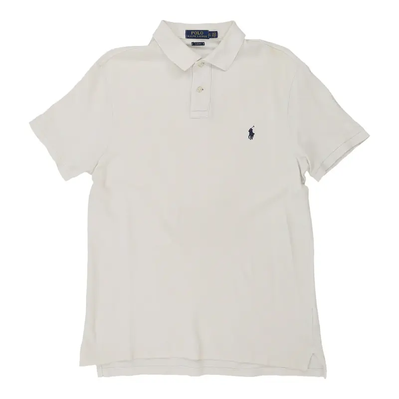 Polo Ralph Lauren Slim Fit Polo Shirt - Large White Cotton