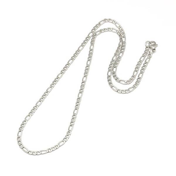 304 Stainless Steel Figaro Chain Necklace Making