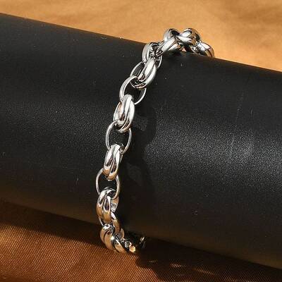 304 Stainless Steel Oval Link Chains Bracelets for Men & Women