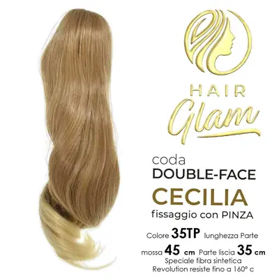 Hair glam cecilia double face ponytail with fiber clip 613/27 Revolution