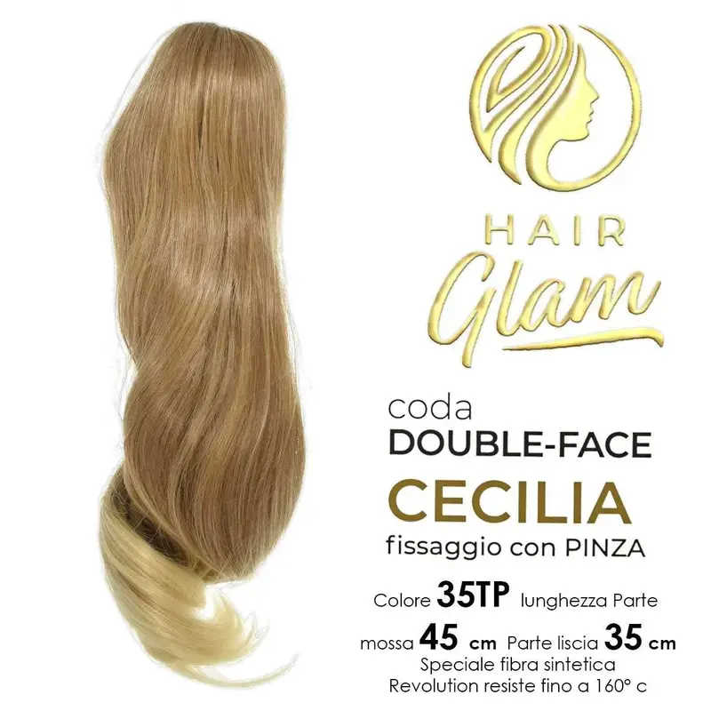 Hair glam cecilia double face ponytail with fiber clip 613/27 Revolution