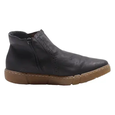 RIEKER Ankle Boots Black Leather Womens UK 6