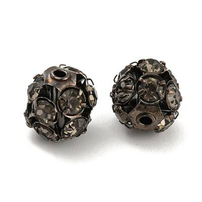 Gunmetal Brass Rhinestone Beads