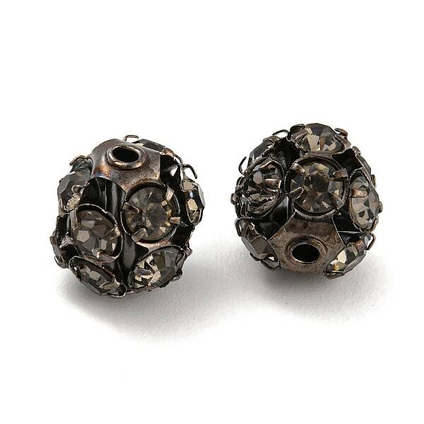 Gunmetal Brass Rhinestone Beads