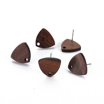 Walnut Wood Stud Earring Findings