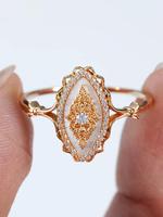 Vintage Oval Shaped Artificial Gemstone Decorated Ring, Elegant Jewelry for Women for Party, Daily Clothing Decor, Trendy All...