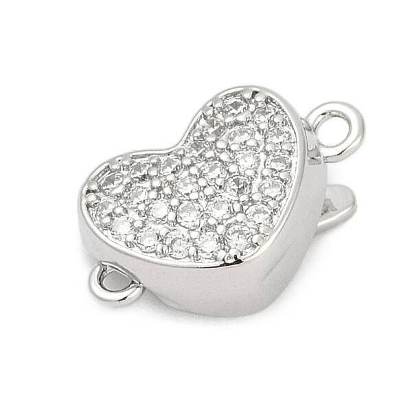 Brass Micro Pave Clear Cubic Zirconia Box Clasps