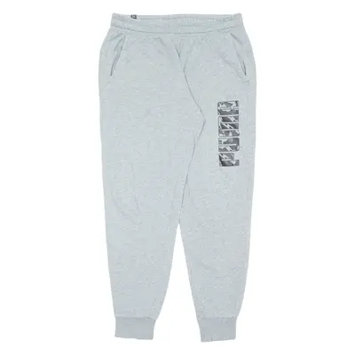 PUMA Mens Joggers Grey Tapered L W32 L30
