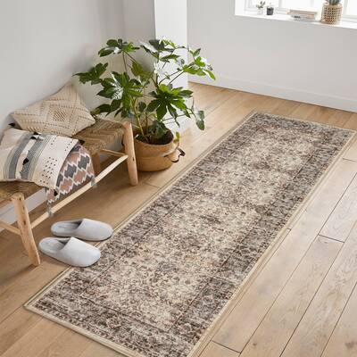 Garvee Vintage Boho Runner Rugs Beige 2'x6' Washable Non-Slip Soft Pastel Area Rugs for Living Room Bedroom Dining Room Nurse...