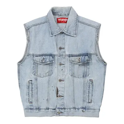 Wrangler Denim Gilet - Medium Blue Cotton Blend